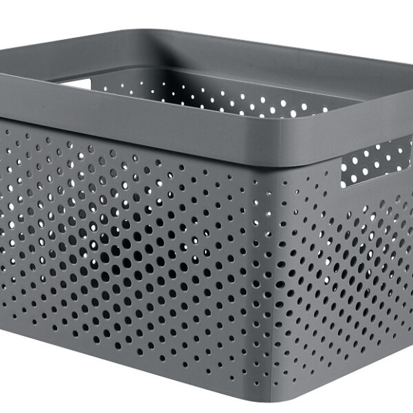 04740-G43-02 Curver infinity box dots 17L donker grijs - 100% recycled