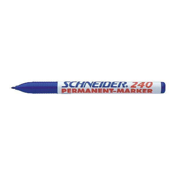 S-124003 Schneider permanent marker 240 ronde punt blauw 10st.