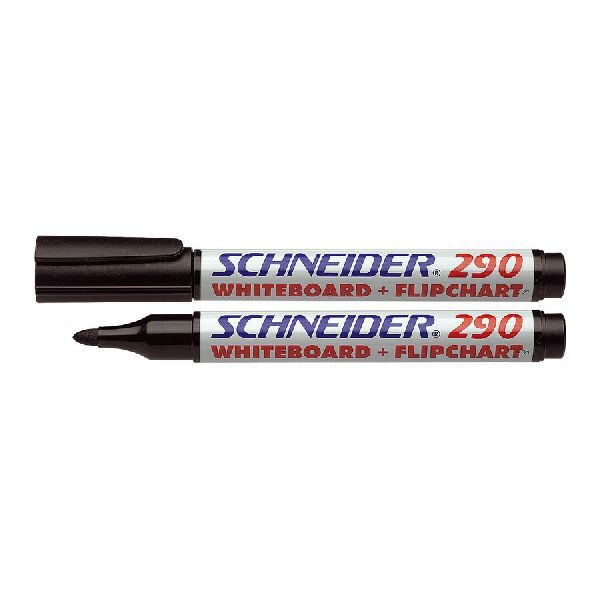 S-129001 Schneider whiteboard/flipchart marker 290 rond zwart 10st.