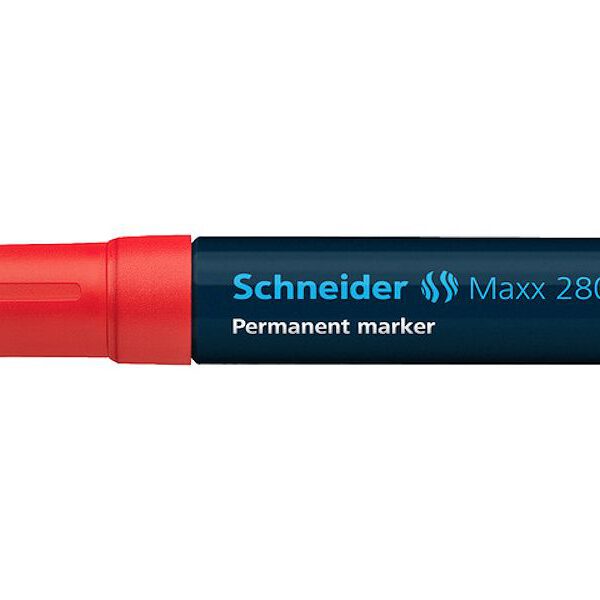 S-128002 Schneider permanent marker 280 beitel rood 5st.