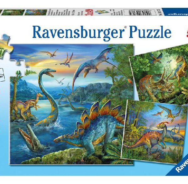 093175 Puzzel 3x49 stukjes Dinosauriers