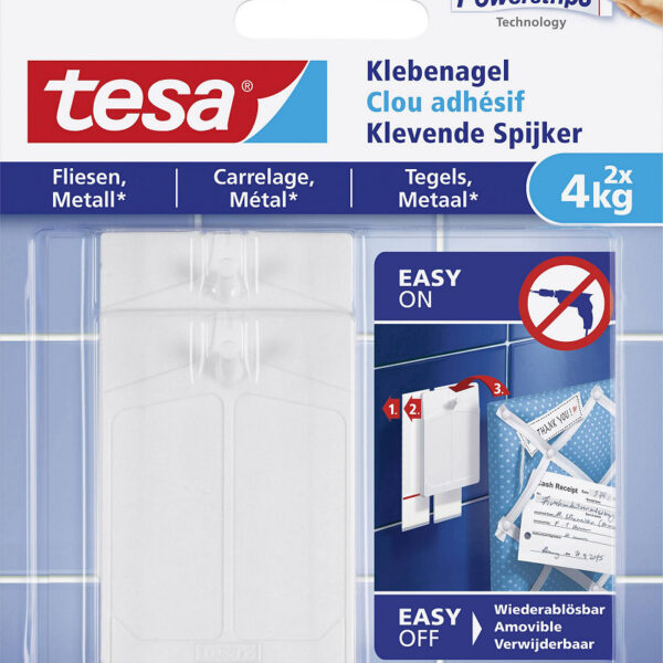 77766-00000-00 Tesa Klevende Spijker Tegel/Metaal 4Kg - 2 stuks