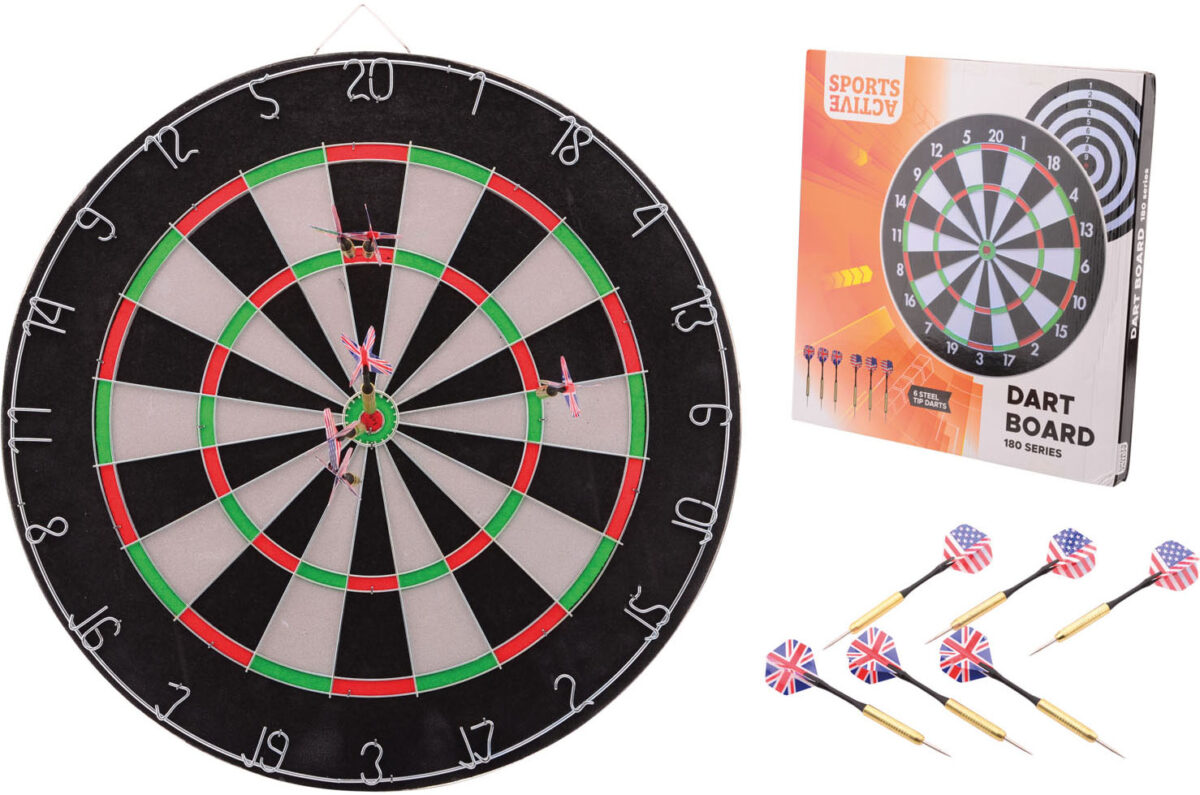 20257 Sports Active Dartbord 45x2 cm met 6 darts in doos