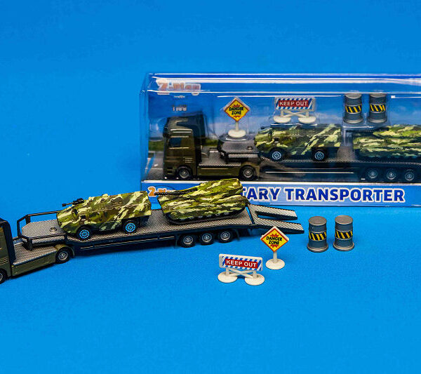540104 2-Play Die Cast/Plastic Militaire transporter incl tanks