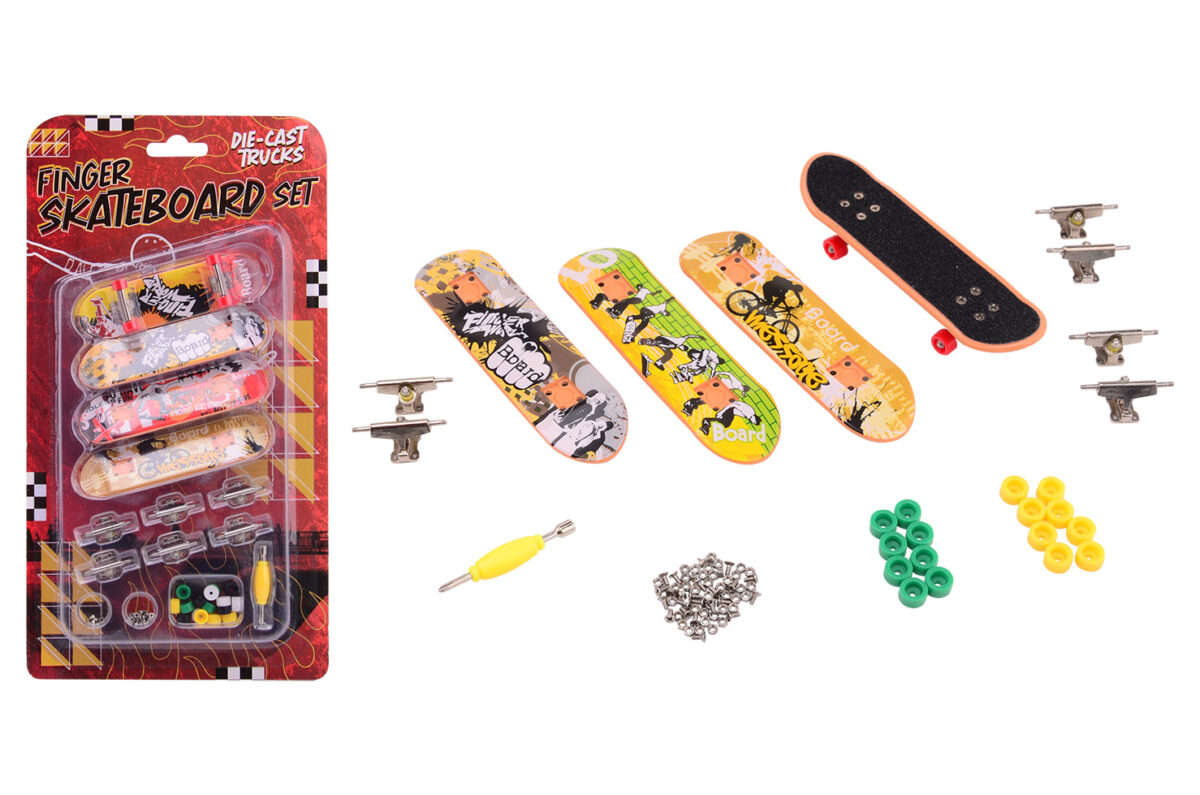 Vinger skateboard set 4 stuks op kaart