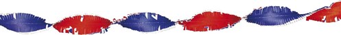 Crepeguirlande 6 meter rood/wit/blauw