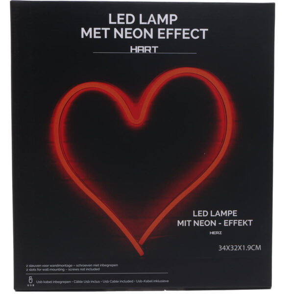 LED Lamp Neon - Hart rood USB