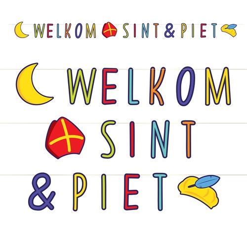 Letterslinger Welkom Sint en Piet 285cm