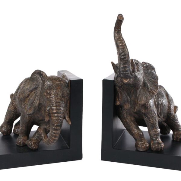 Boekensteun Elephant bruin s2 polystone 31x20,5x25cm