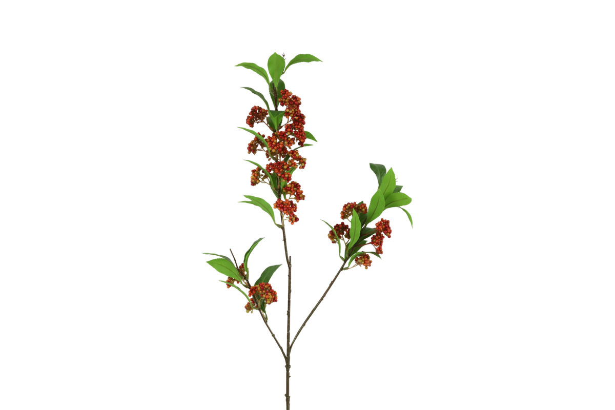 Countryfield Kunstbloem Viburnum rood 15cm