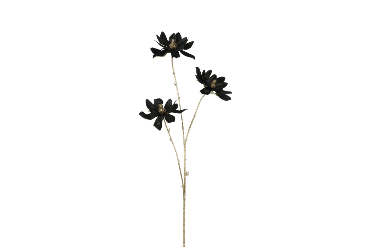 Countryfield Kunstbloem Magnolia S zwart/goud 81cm