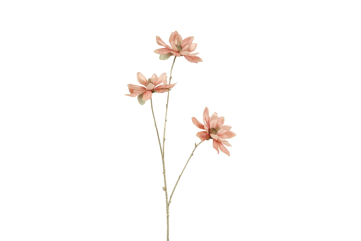 Countryfield Kunstbloem Magnolia S roze/goud 81cm