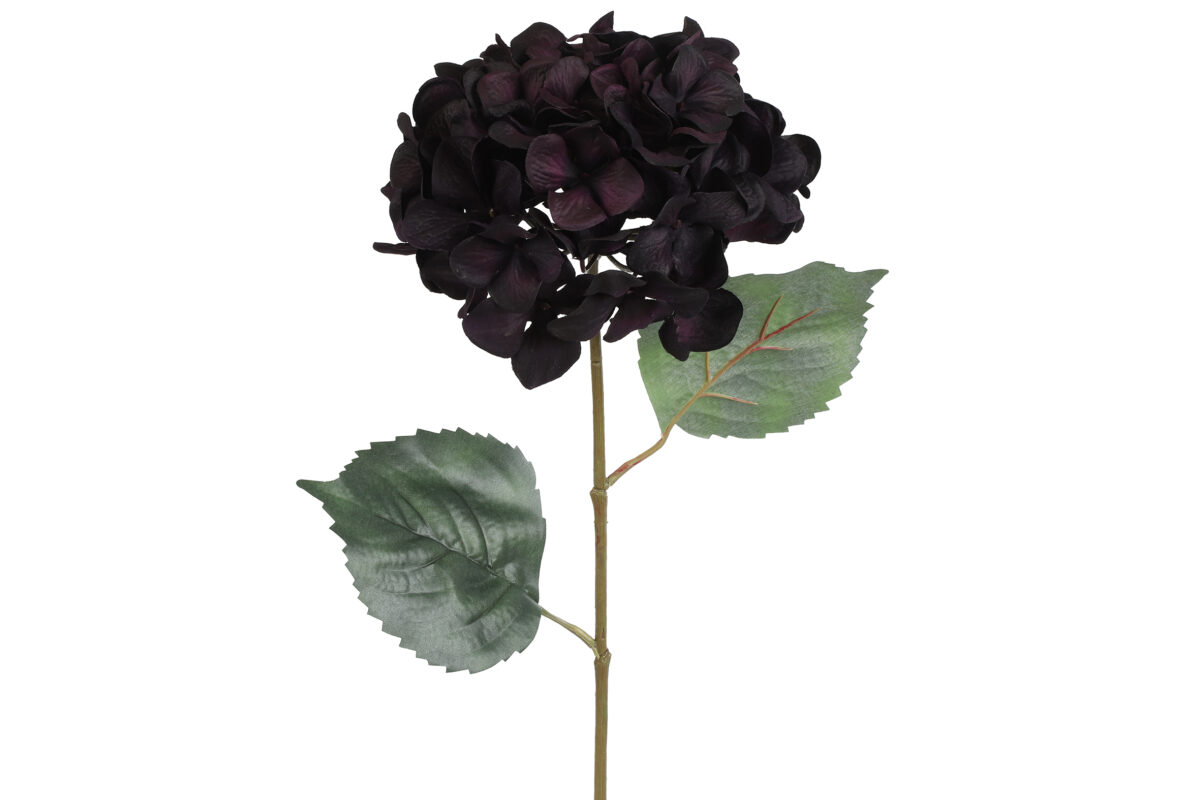 Countryfield Kunstbloem Hydrangea zwart/paars 68cm