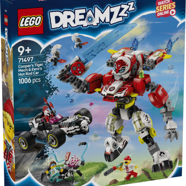 LEGO DREAMZzz Coopers tijgermecha en Zero's hot rod auto