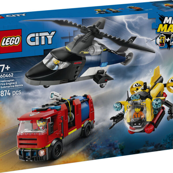 LEGO City Voertuigen Helikopter, brandweerauto en onderzeeër