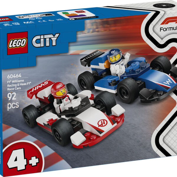 LEGO City F1 Williams Racing en Haas F1 racewagens