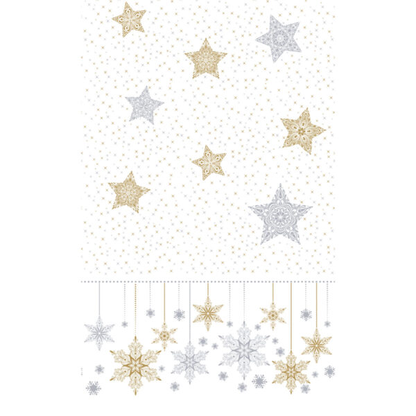 Duni tafellaken Snowstars White 138x220cm