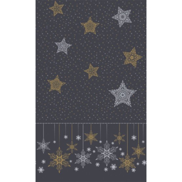 Duni tafellaken Snowstars Black 138x220cm