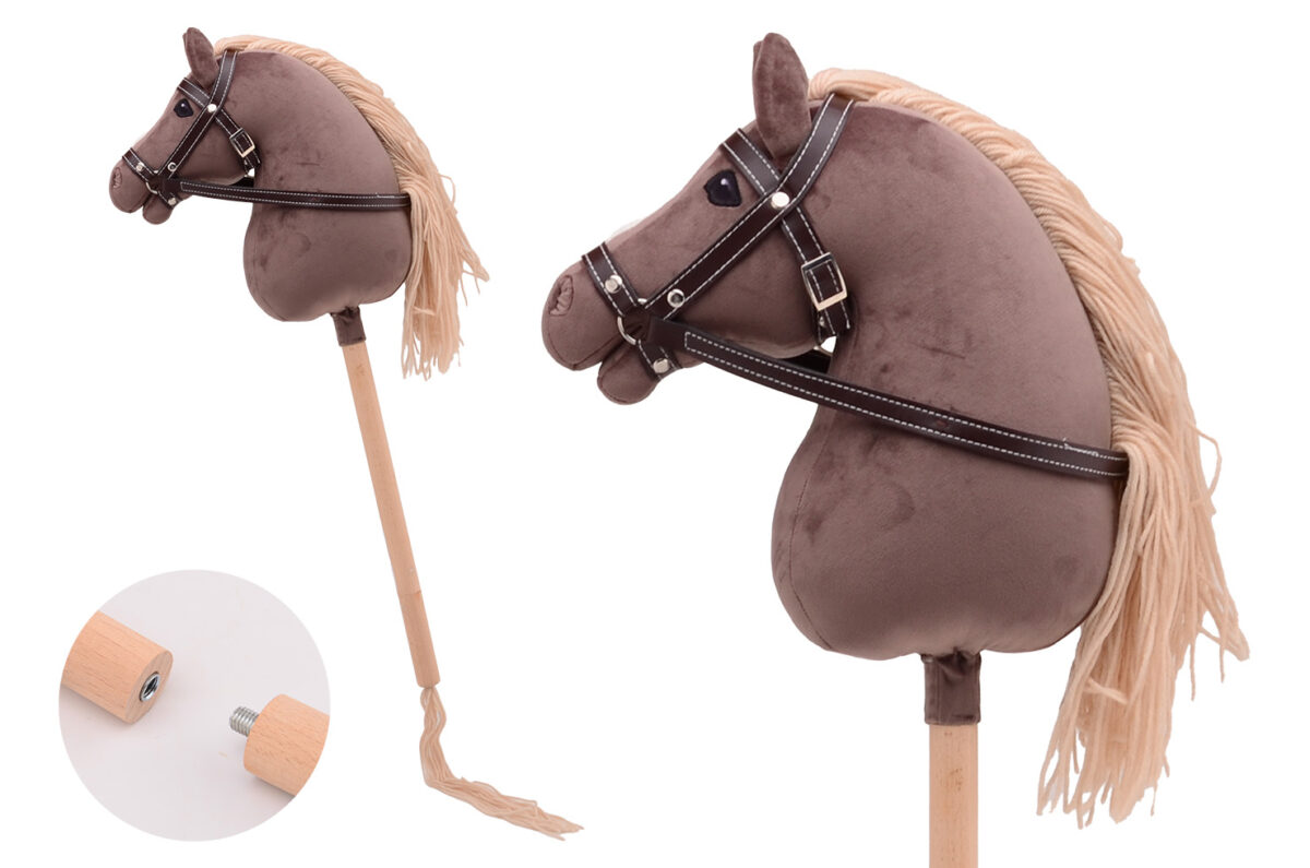 Holly Horse - Hobby paard deluxe korte stok +/- 80cm - Bruin