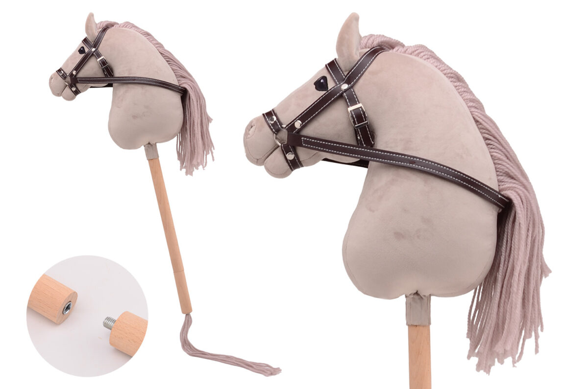 Holly Horse - Hobby paard deluxe korte stok +/- 80cm - Beige