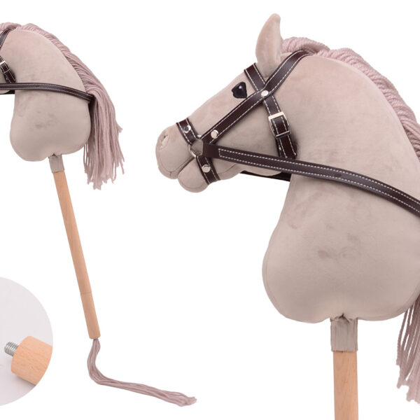 Holly Horse - Hobby paard deluxe korte stok +/- 80cm - Beige