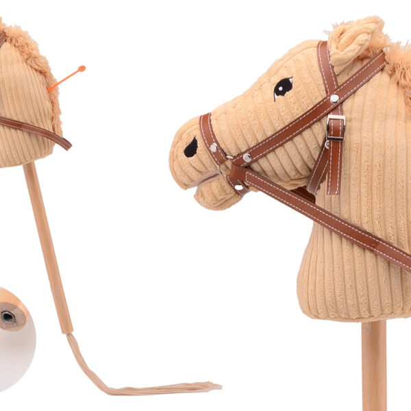 Holly Horse - Hobby paard geluid korte stok +/- 80cm - Beige