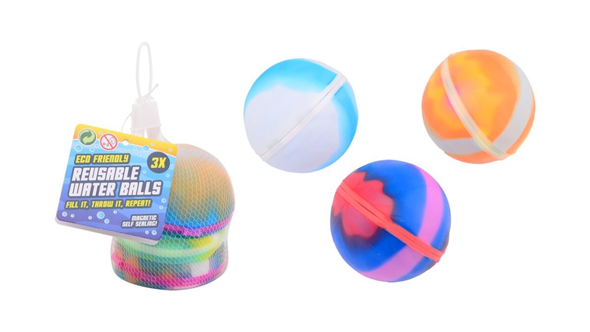 Aqua Fun Herbruikbare magnetische waterballen 3 stuks in net