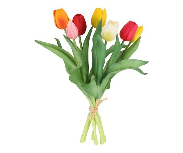 Countryfield Kunstbloem Tulipa boeket mix kleuren (7 stuks)