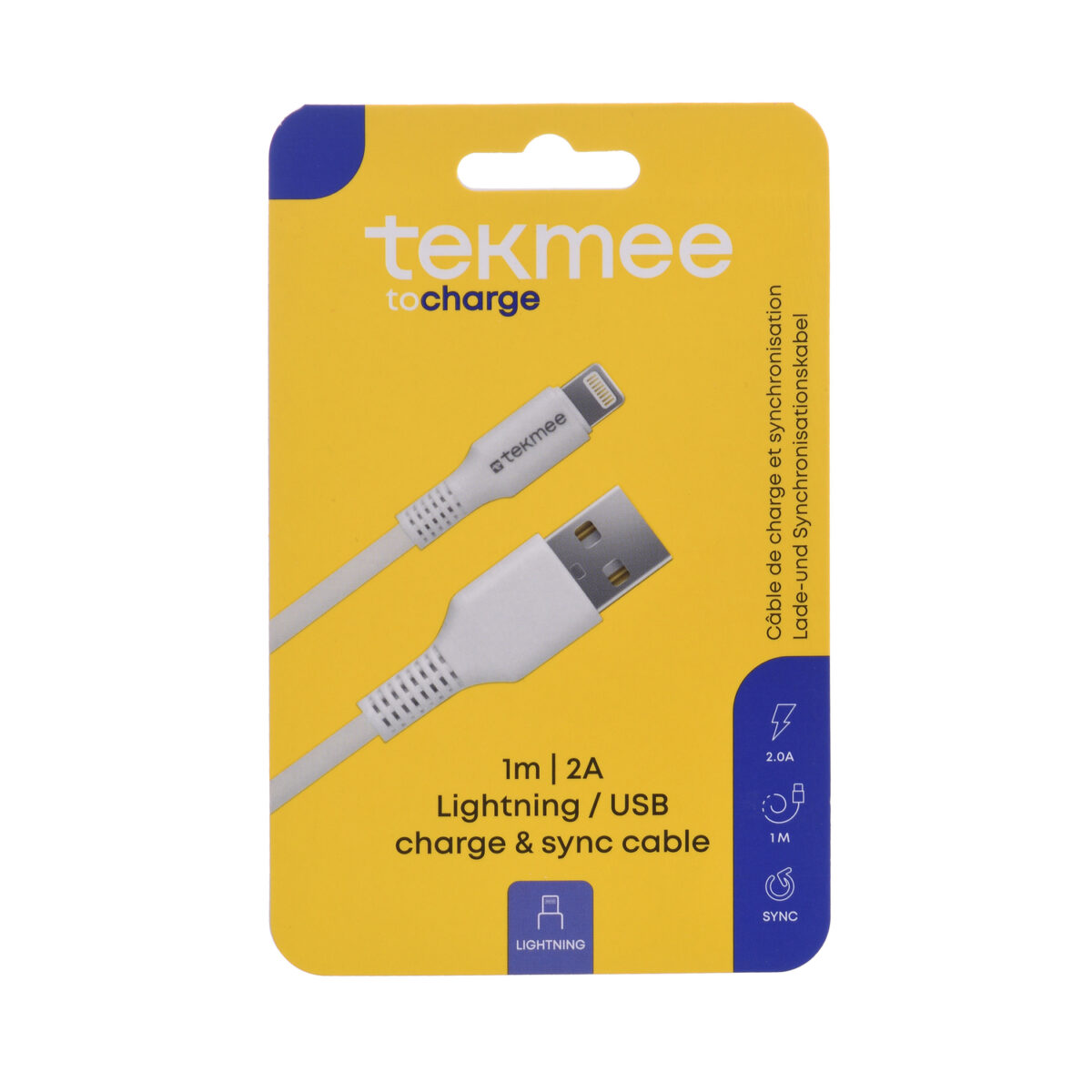 Tekmee oplaadkabel Lightning / USB 1M